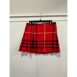Burberry Plaid Pleated Golf Skirt